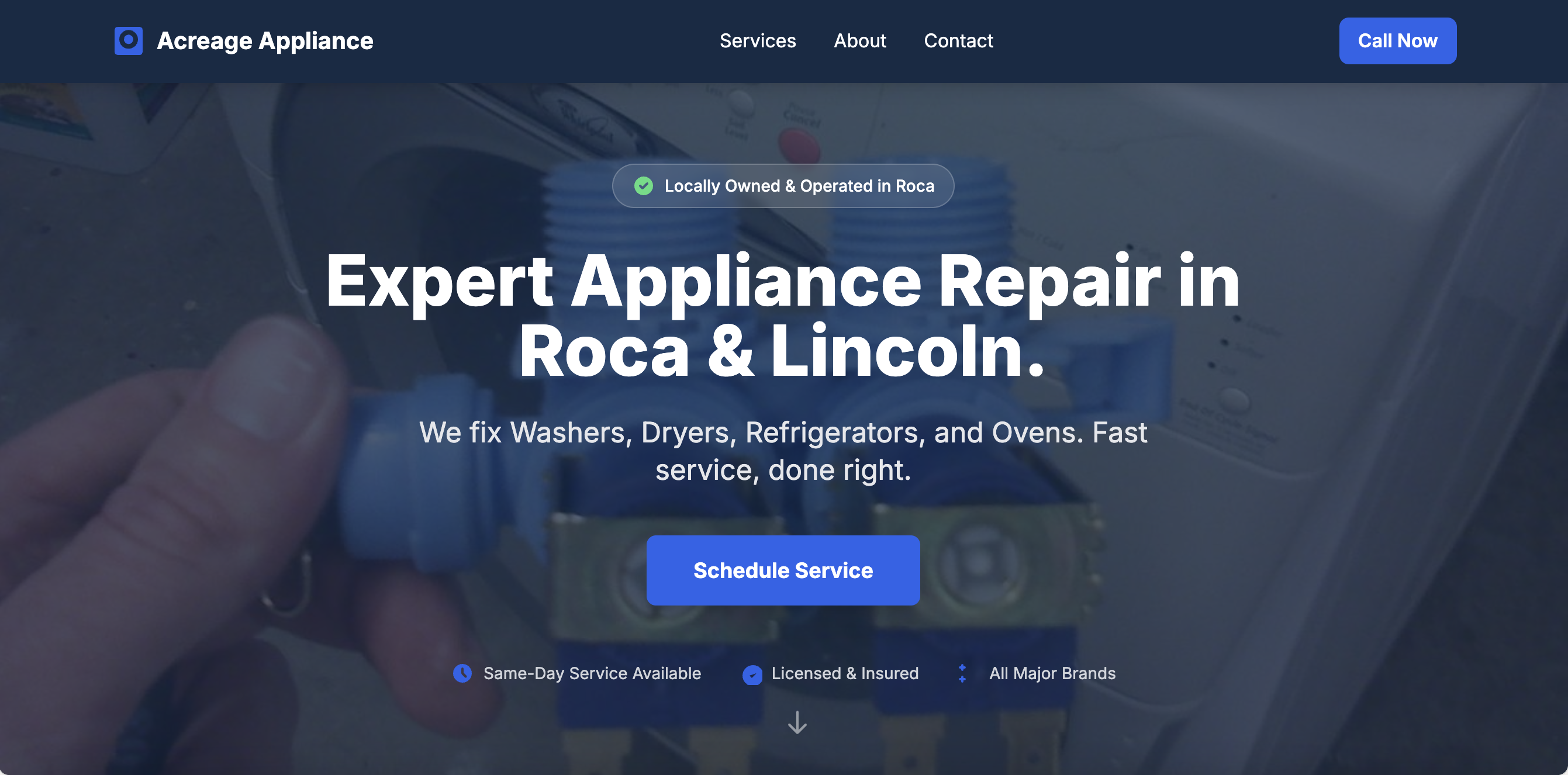 Acreage Appliance website